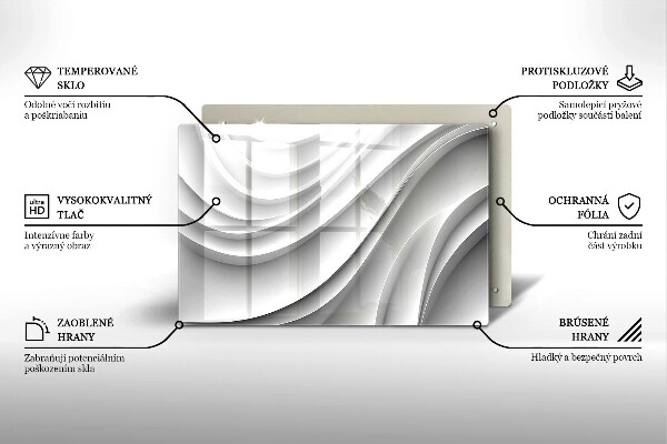 Szklana deska do kuchni Linie geometryczne