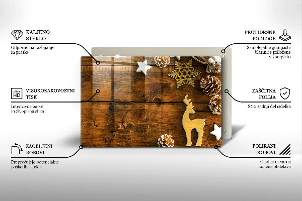 Szklana deska do kuchni Ozdoby świąteczne