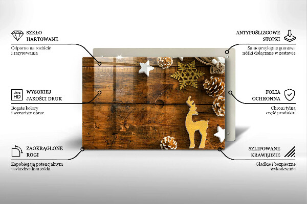 Szklana deska do kuchni Ozdoby świąteczne