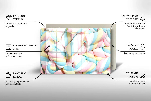 Szklana deska do kuchni Kolorowe pianki