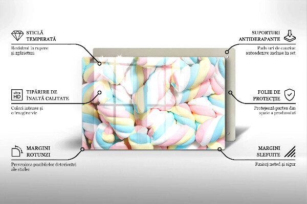 Szklana deska do kuchni Kolorowe pianki