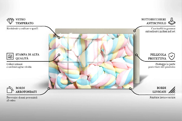 Szklana deska do kuchni Kolorowe pianki