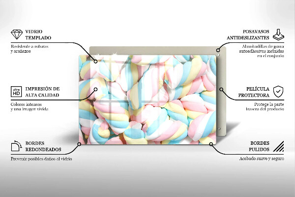 Szklana deska do kuchni Kolorowe pianki