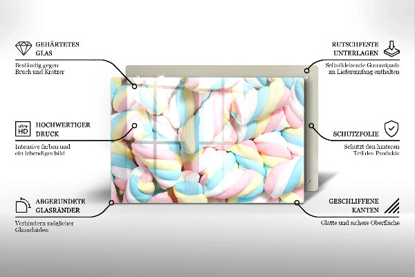 Szklana deska do kuchni Kolorowe pianki