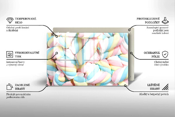 Szklana deska do kuchni Kolorowe pianki