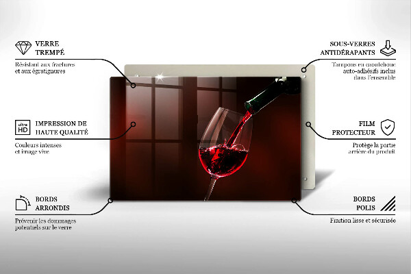 Szklana deska do kuchni Kieliszek wina