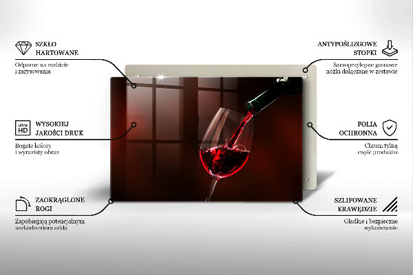 Szklana deska do kuchni Kieliszek wina