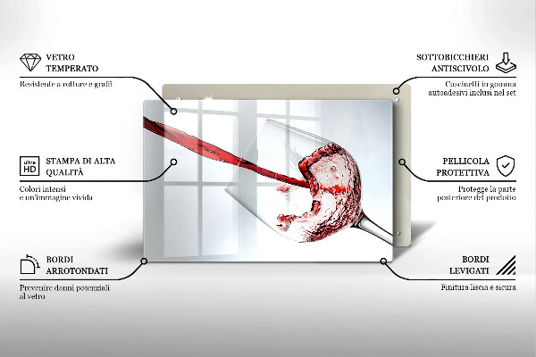 Szklana deska do kuchni Czerwone wino
