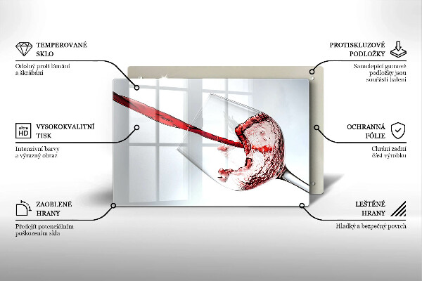 Szklana deska do kuchni Czerwone wino