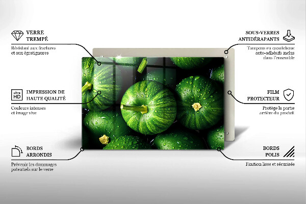 Szklana deska do kuchni Zielone dynie