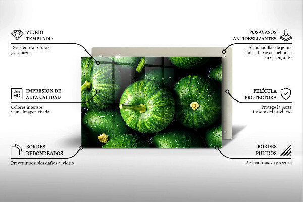 Szklana deska do kuchni Zielone dynie