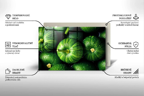 Szklana deska do kuchni Zielone dynie