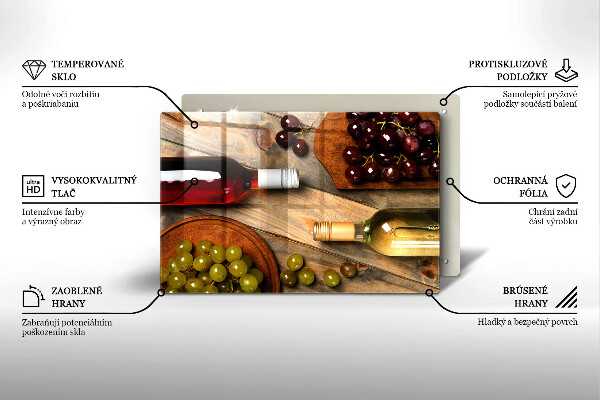 Szklana deska do kuchni Butelki wina i winogrona