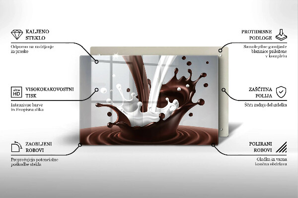 Szklana deska do kuchni Mleko i czekolada