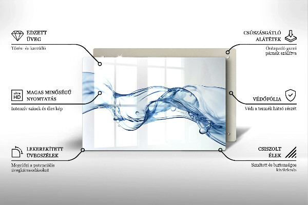Szklana deska do kuchni Krystaliczna woda