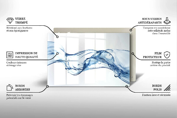 Szklana deska do kuchni Krystaliczna woda
