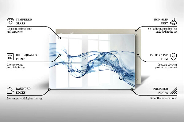 Szklana deska do kuchni Krystaliczna woda