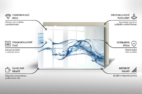 Szklana deska do kuchni Krystaliczna woda