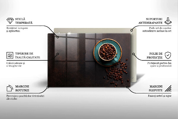 Deska do kuchni Filiżanka ziarna kawy