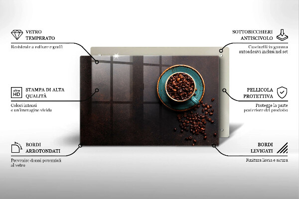 Deska do kuchni Filiżanka ziarna kawy