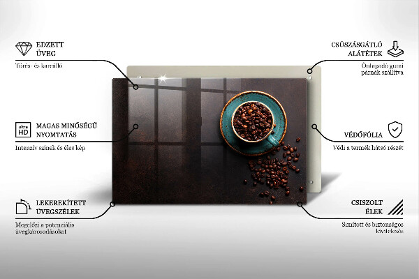 Deska do kuchni Filiżanka ziarna kawy