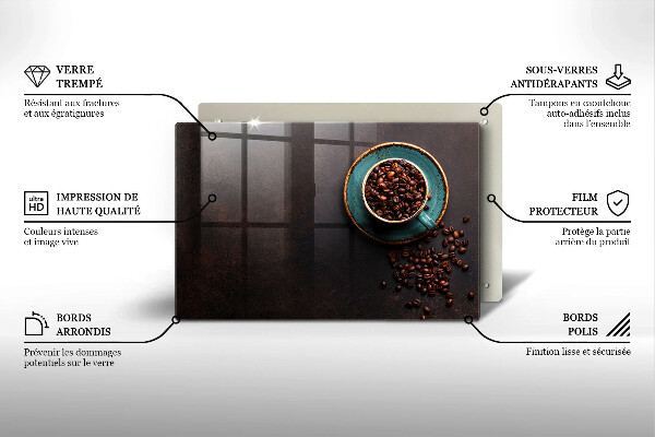 Deska do kuchni Filiżanka ziarna kawy