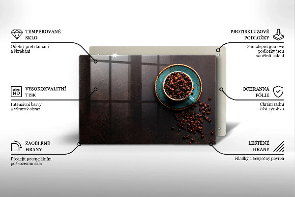 Deska do kuchni Filiżanka ziarna kawy