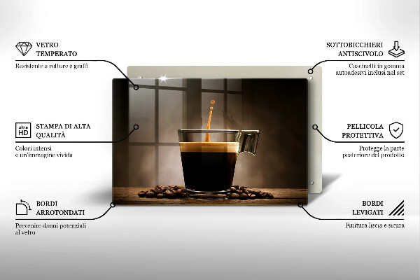 Deska do kuchni Szklanka i ziarna kawy