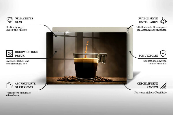 Deska do kuchni Szklanka i ziarna kawy