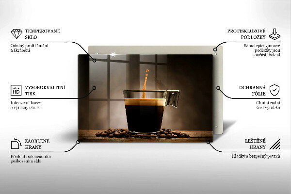 Deska do kuchni Szklanka i ziarna kawy