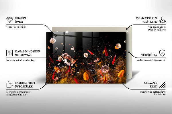Szklana deska do kuchni Ostre przyprawy