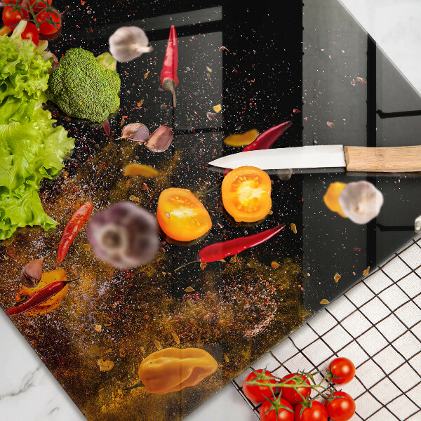 Szklana deska do kuchni Ostre przyprawy