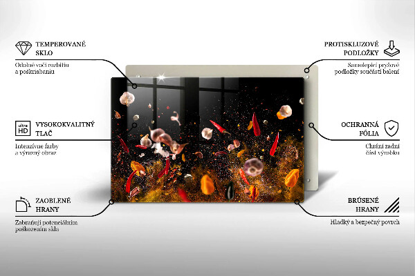 Szklana deska do kuchni Ostre przyprawy