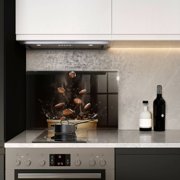 Szklana deska do kuchni Gorąca kawa ziarna