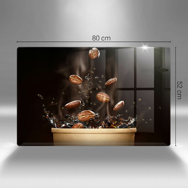 Szklana deska do kuchni Gorąca kawa ziarna