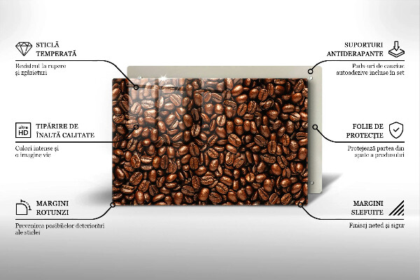 Szklana deska do kuchni Ziarna kawy