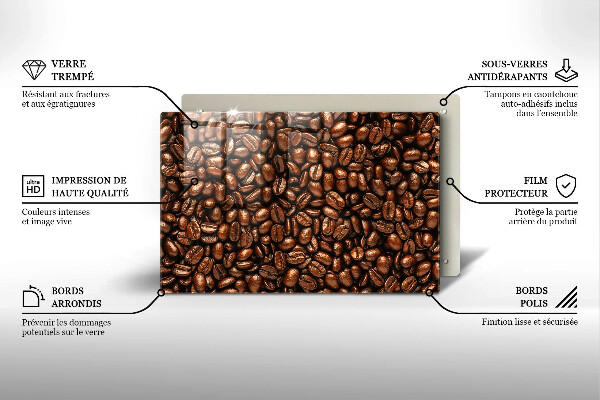 Szklana deska do kuchni Ziarna kawy