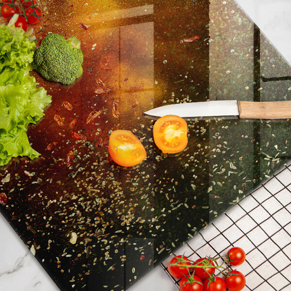 Szklana deska do kuchni Kolorowe przyprawy