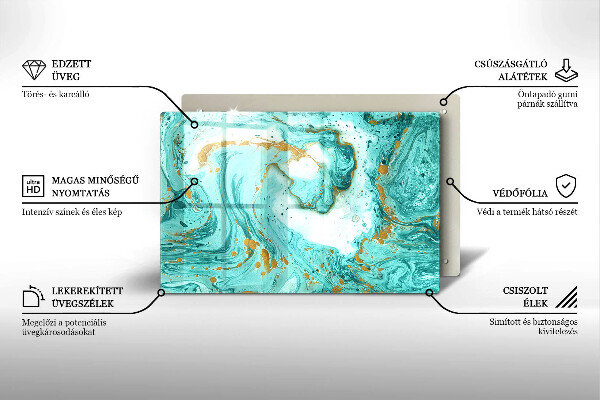 Deska do kuchni Błękitna abstrakcja