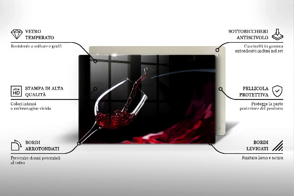 Deska do kuchni Kieliszek czerwone wino
