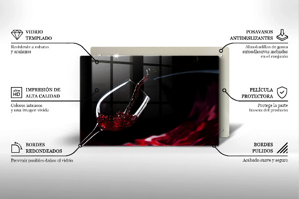 Deska do kuchni Kieliszek czerwone wino