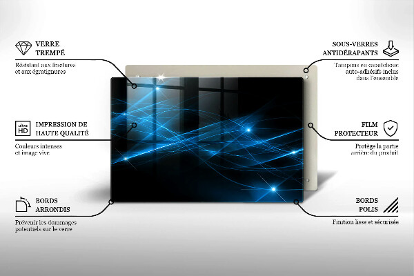 Deska do kuchni Abstrakcja niebieski dym
