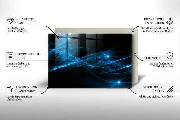 Deska do kuchni Abstrakcja niebieski dym