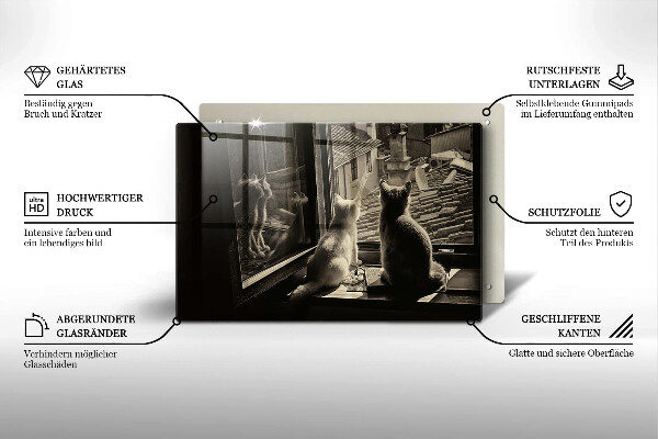 Deska do kuchni Koty miasto i okno