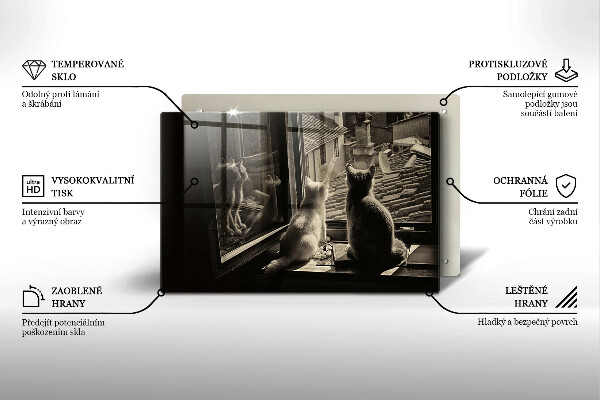 Deska do kuchni Koty miasto i okno