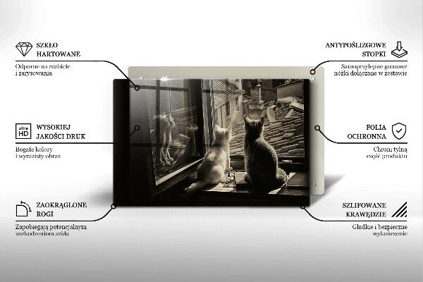 Deska do kuchni Koty miasto i okno