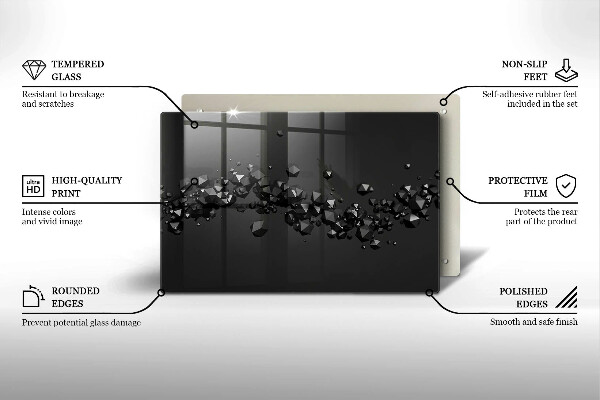 Deska do kuchni Kształty 3D abstrakcja
