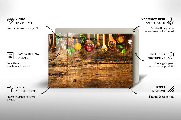 Deska do kuchni Drewniane łyżki przyprawy