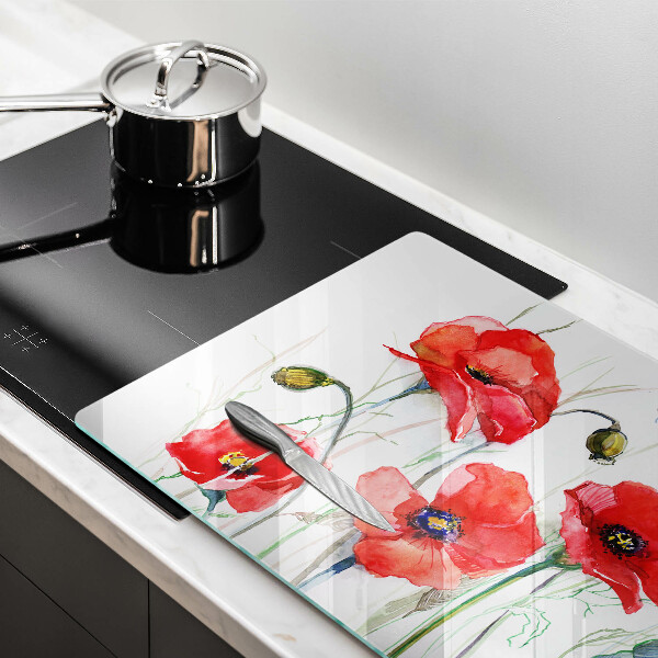 Deska do kuchni Kwiaty czerwone maki