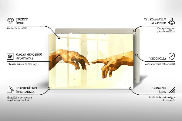 Deska do kuchni Stworzenie Adama dłonie
